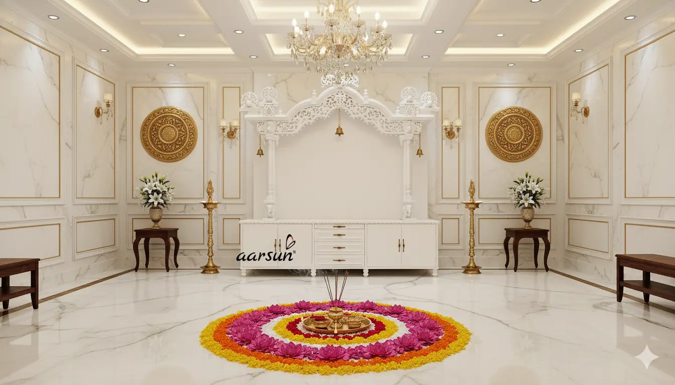 Wooden White Temple with Satin Paint NT-025